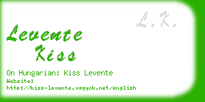 levente kiss business card